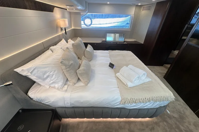 Slide: The Image of Interior view of 2026 Fairline Squadron 58 yacht, showcasing modern design and luxurious features. - 48