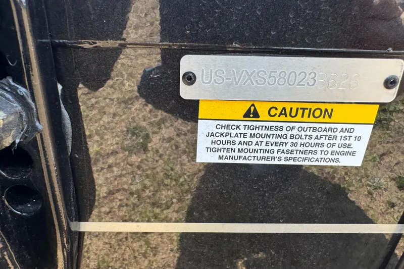 Slide: The Image of Caution label on 2026 Vexus Defender 181, advising bolt tightness checks. - 30