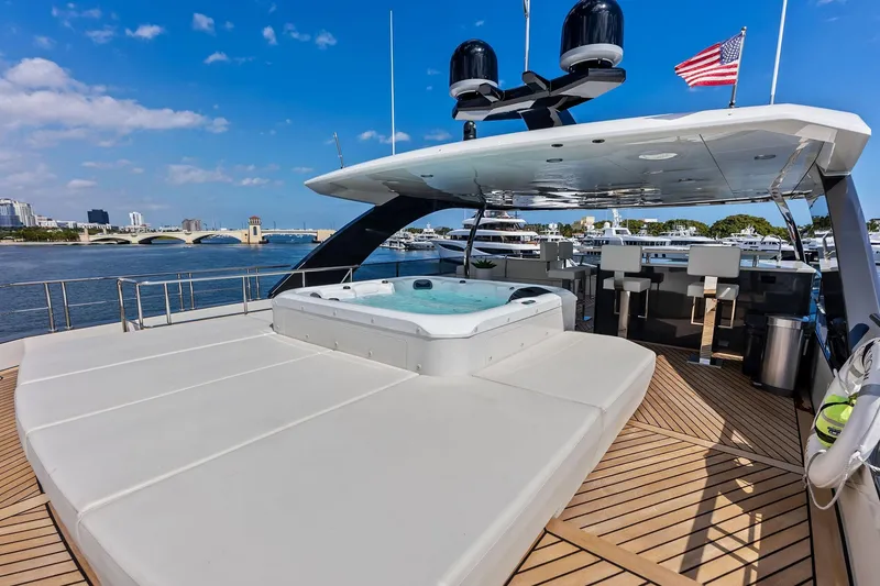 Slide: The Image of Luxurious 2024 Ocean Alexander 35 Revolution yacht with spacious deck and jacuzzi. - 7