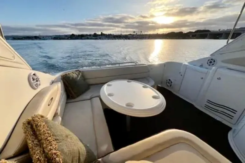 Slide: The Image of Engine compartment of a 2000 Maxum 3700 SCR boat, featuring dual engines. - 7