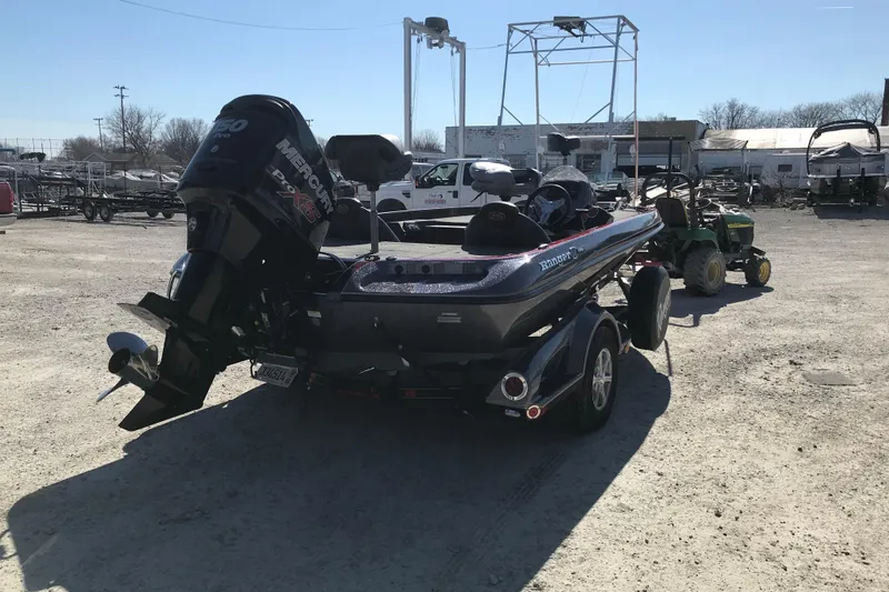 Slide: The Image of 2016 Ranger Z118 Comanche boat with Mercury Pro XS engine in a boatyard. - 14