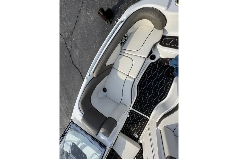 Slide: The Image of 2012 Yamaha Boats 242 Limited S interior with sleek seating and modern design. - 15