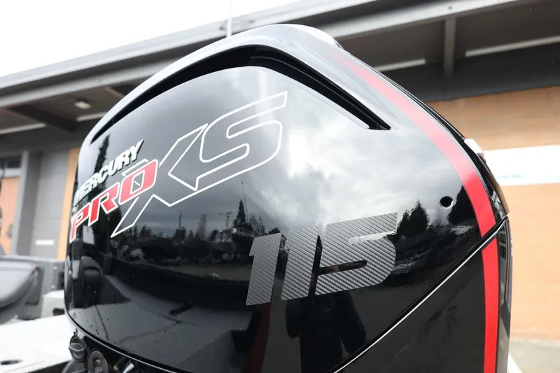 Slide: The Image of Mercury Pro XS 115 outboard motor on 2026 Lund 1775 Impact XS Sport boat. - 9