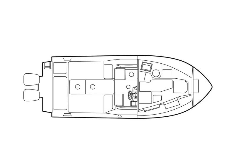 Slide: The Image of Manufacturer Provided Image: Top view schematic of 2023 Grady-White Gulfstream 232 boat layout. - 18