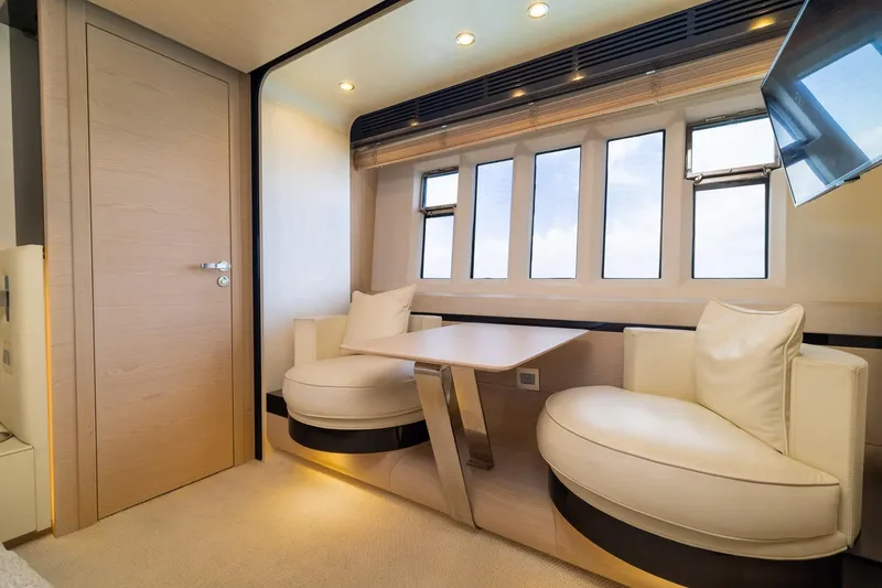 Slide: The Image of Luxurious interior of a 2015 Azimut 80 yacht with elegant seating and modern design. - 37