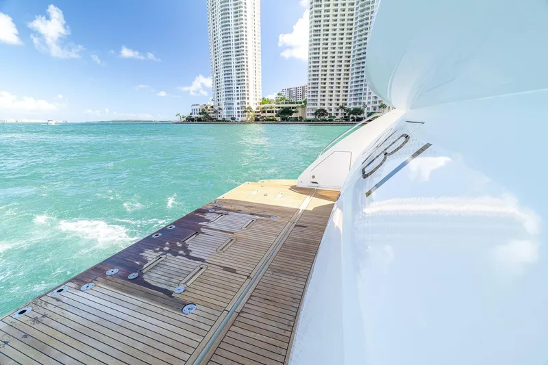 Slide: The Image of Luxury Azimut 80 yacht deck with ocean view and city skyline, 2015 model. - 67