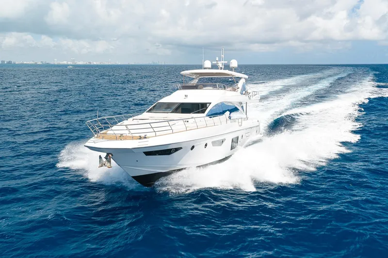 Slide: The Image of Luxury Azimut 80 yacht cruising on open sea, 2015 model. - 86