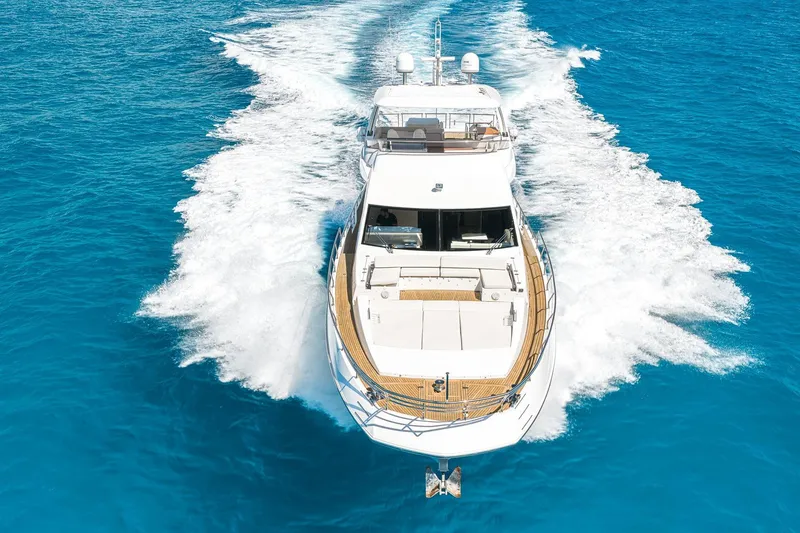 Slide: The Image of Azimut 80 yacht cruising on clear blue water, 2015 model. - 89