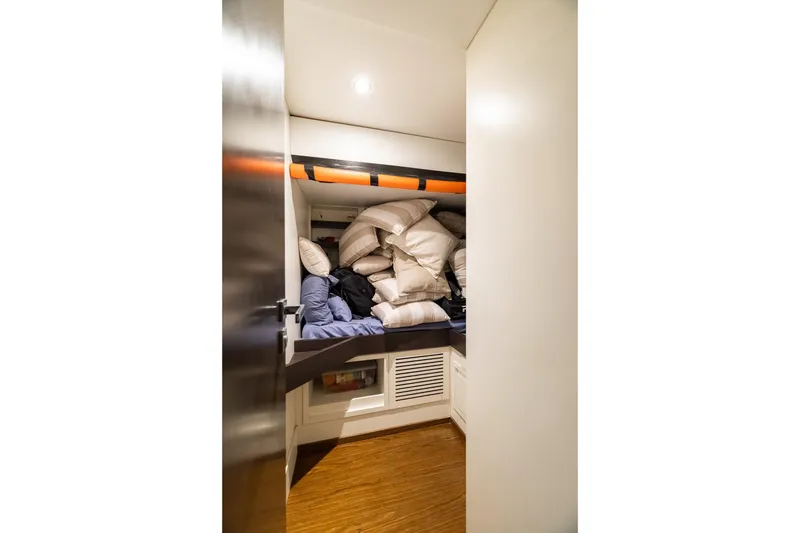 Slide: The Image of Storage area with pillows and blankets on Azimut 80 yacht, 2015 model. - 93