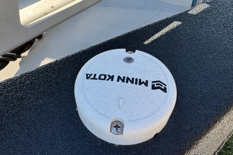 Slide: The Image of Minn Kota device on Express H20 boat deck, 2025 model. - 16