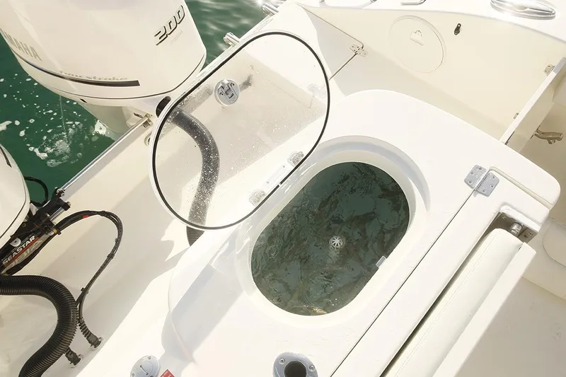 Slide: The Image of Manufacturer Provided Image: 2017 Cobia 277 Center Console livewell and engine detail. - 20