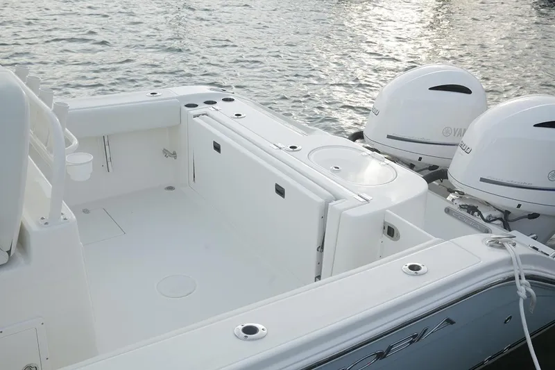 Slide: The Image of Manufacturer Provided Image: 2017 Cobia 277 Center Console boat with twin Yamaha outboard engines. - 22