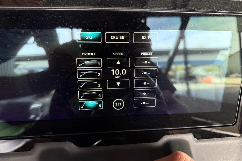 Slide: The Image of Touchscreen display on a 2020 Ranger 2300LS showing speed and profile settings. - 22