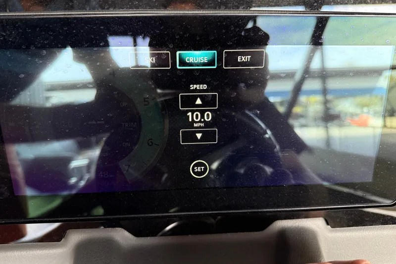 Slide: The Image of Ranger 2300LS 2020 dashboard displaying cruise control set at 10 mph. - 23