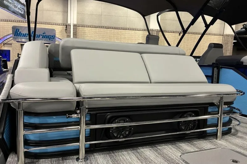 Slide: The Image of 2026 Bennington 22 MSB boat interior with plush seating and sleek design. - 5