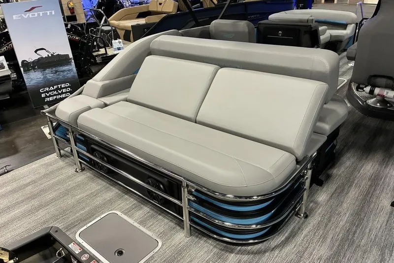 Slide: The Image of 2026 Bennington 22 MSB boat interior with luxurious seating and modern design. - 8