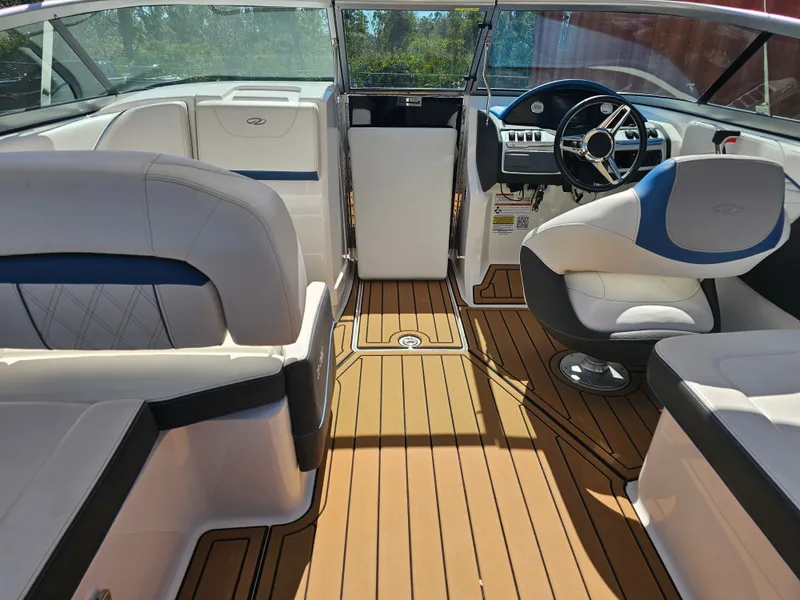 Slide: The Image of Interior of a 2019 Regal 23 OBX boat with sleek seating. - 34