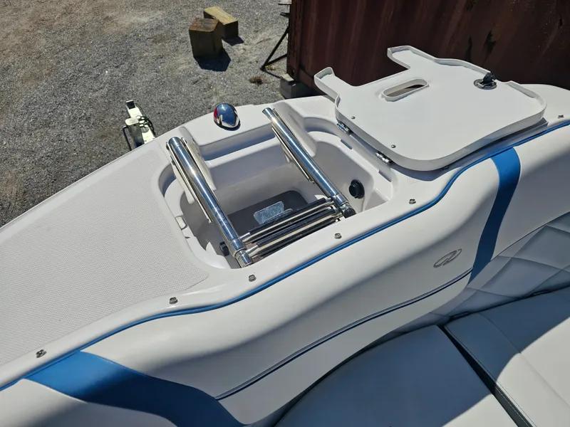 Slide: The Image of 2019 Regal 23 OBX boat with stainless steel ladder and storage. - 5