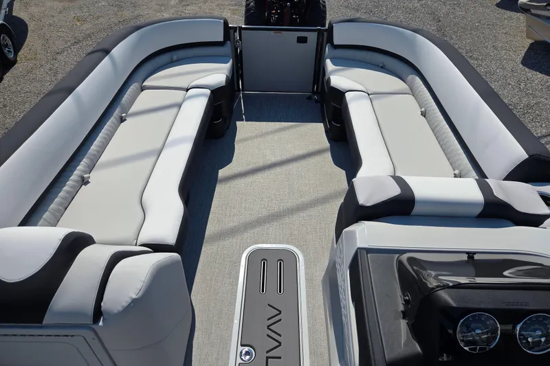 Slide: The Image of 2026 Avalon Platinum Catalina 2585 Versatile Rear Lounger with spacious seating and modern design. - 3
