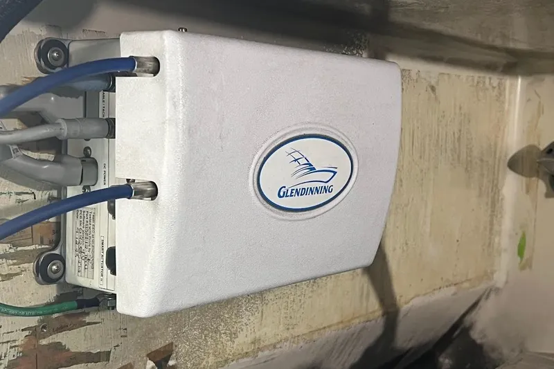 Slide: The Image of Glendinning cable management system on 1999 Ocean Yachts 48 Express boat. - 51