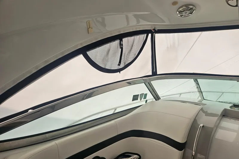Slide: The Image of Interior view of a 2010 Formula 34 Performance Cruiser boat, featuring sleek design elements. - 41