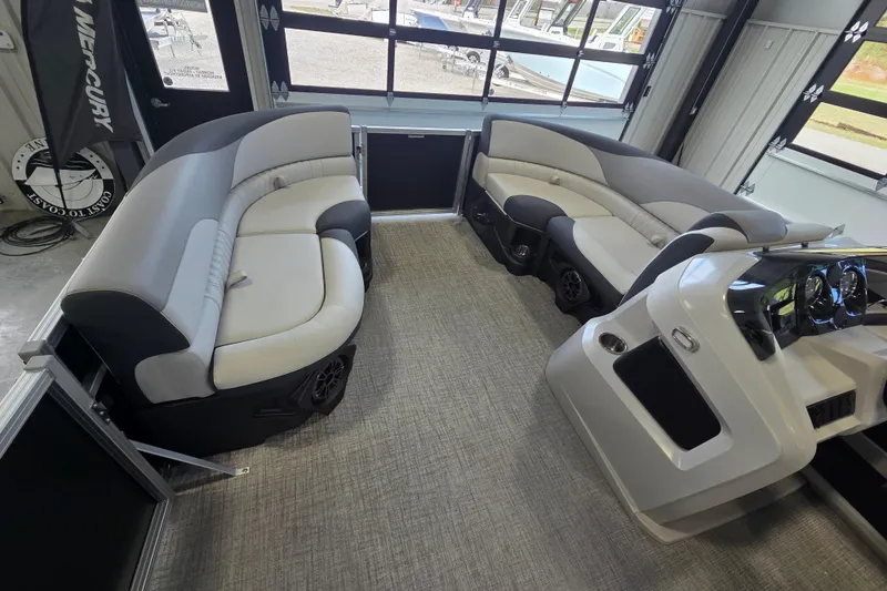 Slide: The Image of Luxurious interior of 2026 Avalon LSZ 2185 Cruise Rear Bench pontoon boat. - 7