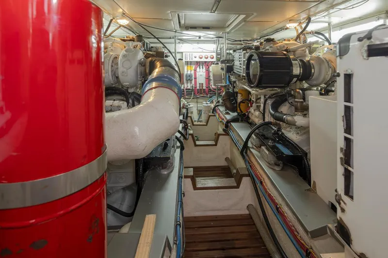Slide: The Image of Engine room of 2003 Grand Banks 54 Eastbay SX yacht. - 41