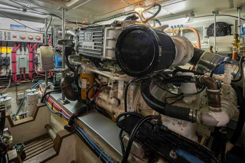 Slide: The Image of Engine room of 2003 Grand Banks 54 Eastbay SX yacht. - 43
