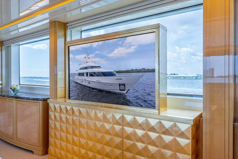 Slide: The Image of Luxurious interior of 2017 Sanlorenzo SD112 yacht with elegant decor and scenic ocean view. - 10