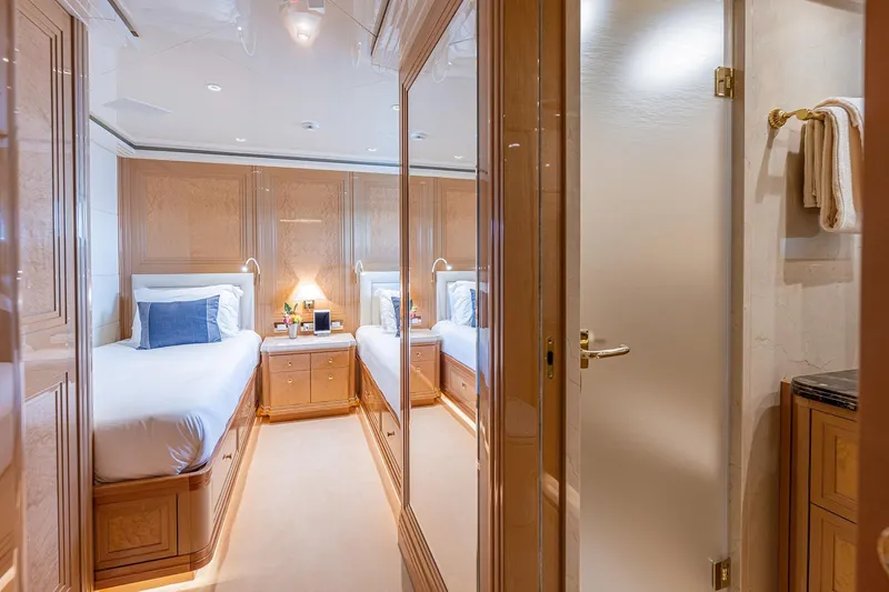 Slide: The Image of Luxurious twin bedroom on 2017 Sanlorenzo SD112 yacht with ensuite bathroom. - 23