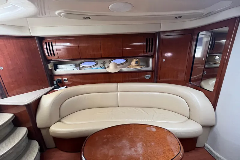 Slide: The Image of Bathroom interior of 2004 Sea Ray 420 Sundancer yacht, featuring sink and toilet. - 21