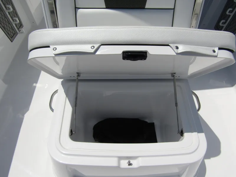 Slide: The Image of 2024 Wellcraft 352 Fisherman boat storage compartment with open lid. - 12