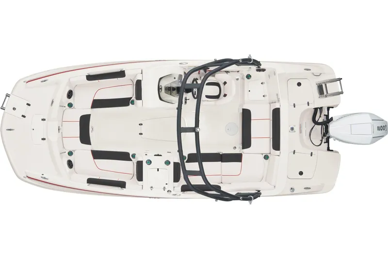Slide: The Image of Steering console of 2026 Tahoe 2150 boat with modern controls and gauges. - 14