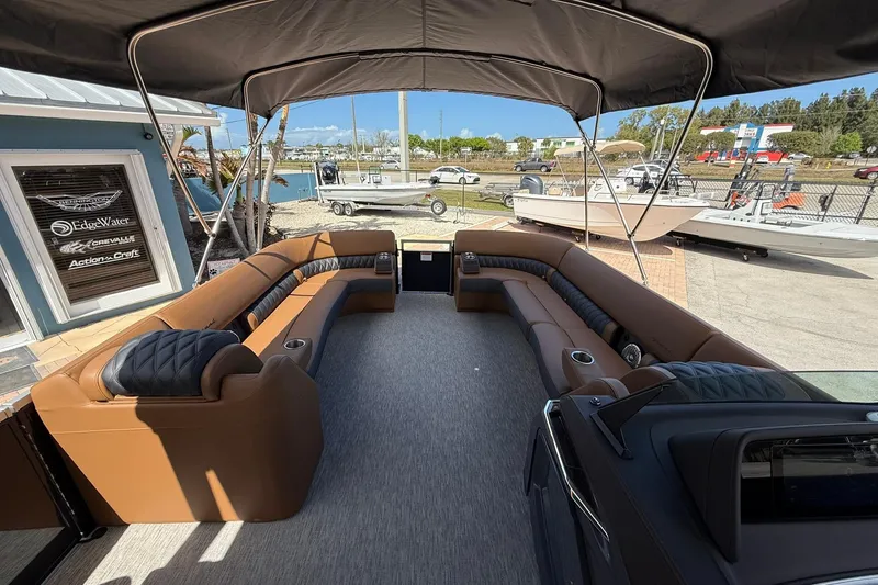 Slide: The Image of Luxurious interior of 2026 Bennington QX 30 QXSBA X2 Wide Beam pontoon boat. - 13