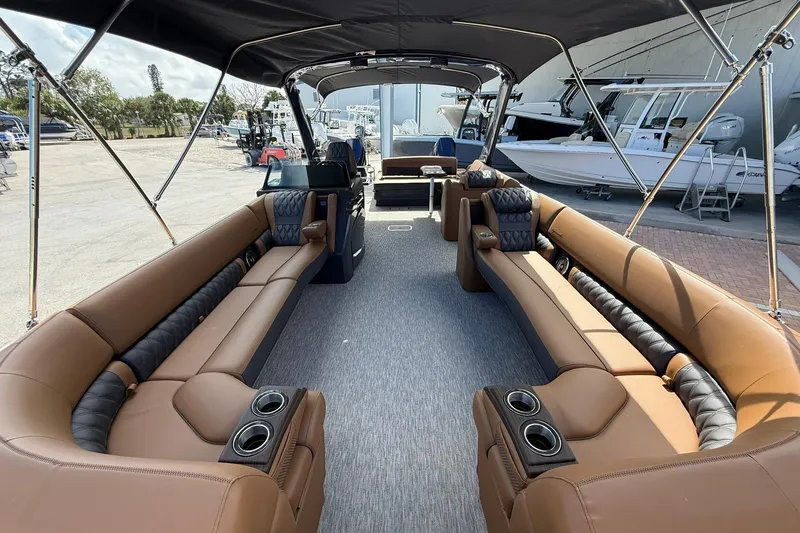 Slide: The Image of Luxurious interior of 2026 Bennington QX 30 QXSBA X2 Wide Beam pontoon boat. - 15