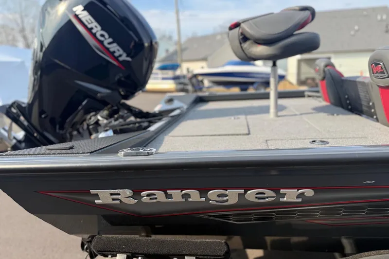 Slide: The Image of 2021 Ranger RT188 boat with Mercury engine, featuring sleek design and comfortable seating. - 9