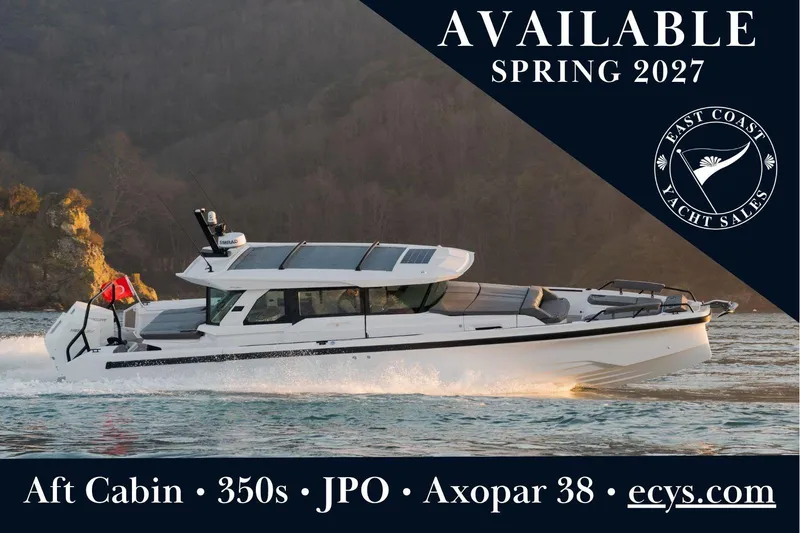 The Image of Axopar 38 Cross Cabin yacht cruising, available spring 2027, East Coast Yacht Sales. - 0