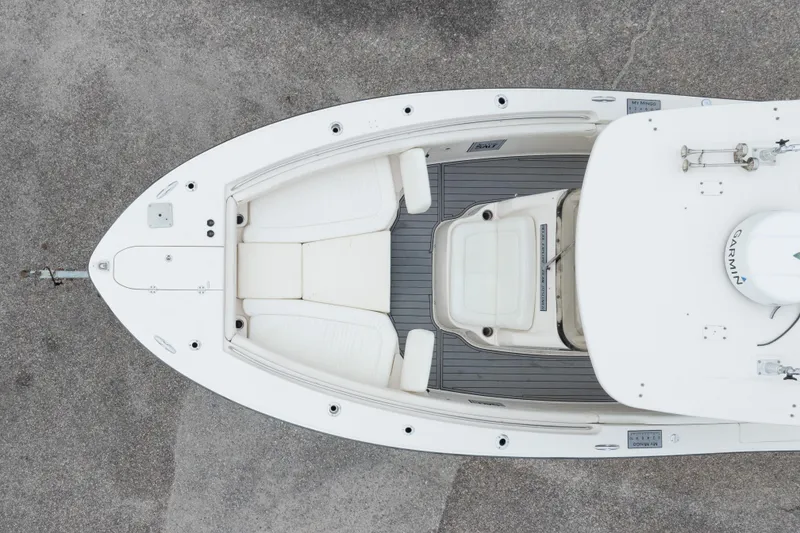 Slide: The Image of Overhead view of 2017 Grady-White Canyon 306 boat on pavement. - 6