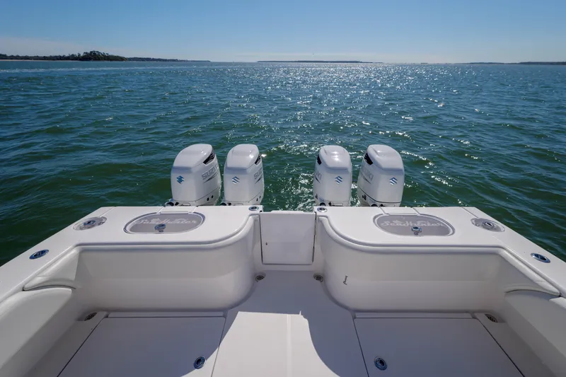 Slide: The Image of SeaHunter 38 Reel Escape- Engines & Livewell - 44
