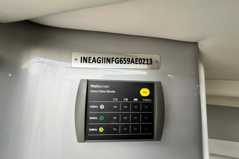 Slide: The Image of Interior ceiling of 2016 Extreme Boats XC 38 Express, featuring modern lighting. - 161