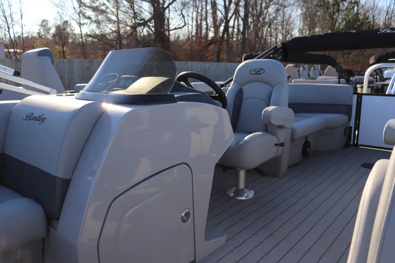 Slide: The Image of 2026 Bentley Pontoons Legacy 203 Navigator interior with sleek design and comfortable seating. - 4