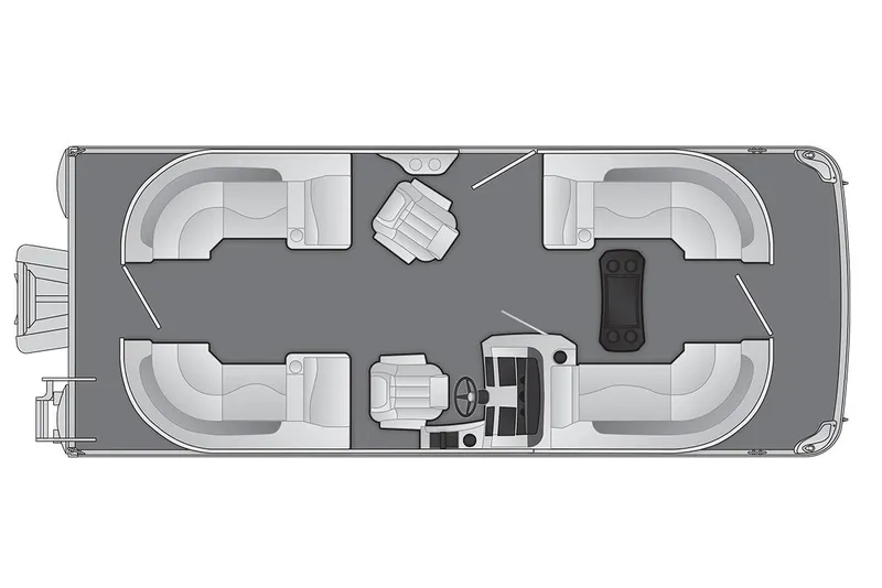 Slide: The Image of Manufacturer Provided Image: Top view layout of 2026 Bennington 22 L Quad Bench pontoon boat. - 19