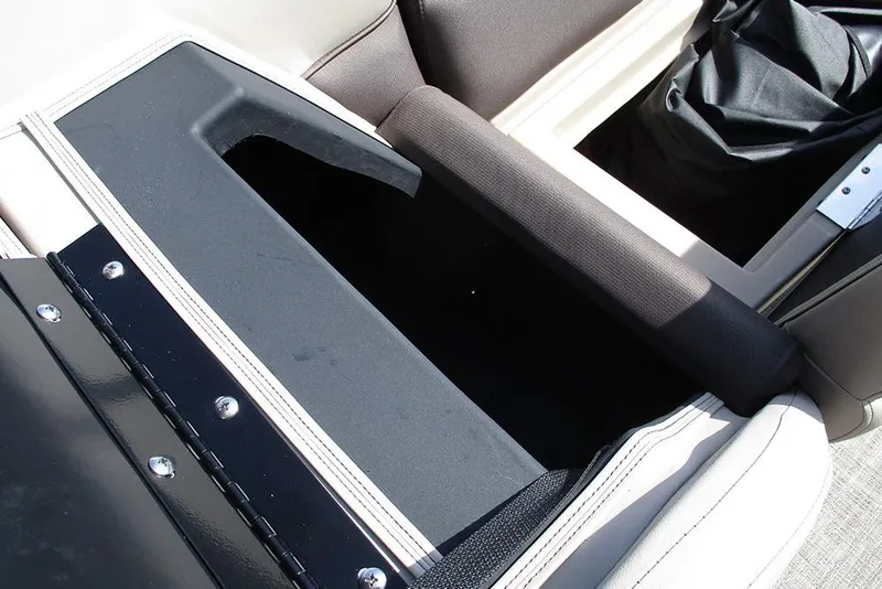 Slide: The Image of 2026 Bentley Pontoons Legacy 240 Cruise interior storage compartment detail. - 14