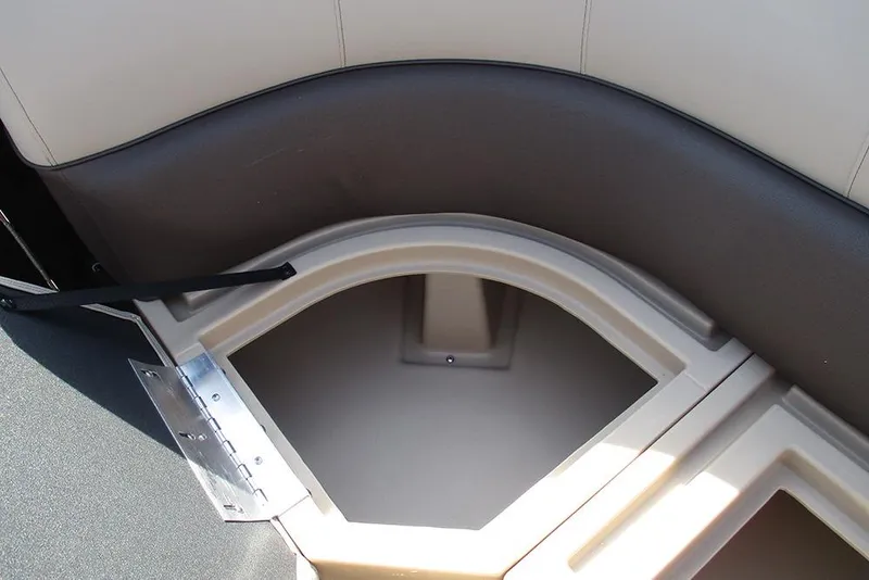 Slide: The Image of 2026 Bentley Pontoons Legacy 240 Cruise interior storage compartment detail. - 18