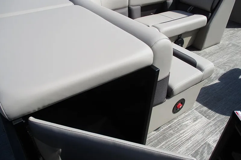 Slide: The Image of 2026 Bentley Pontoons Legacy 240 Cruise interior with luxurious seating and modern design. - 25