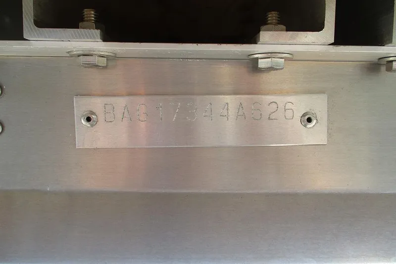 Slide: The Image of 2026 Bentley Pontoons Legacy 240 Cruise identification plate with serial number. - 29