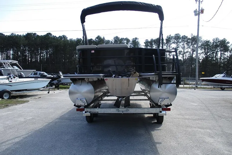 Slide: The Image of 2026 Bentley Pontoons Legacy 240 Cruise on trailer, parked outdoors. - 7