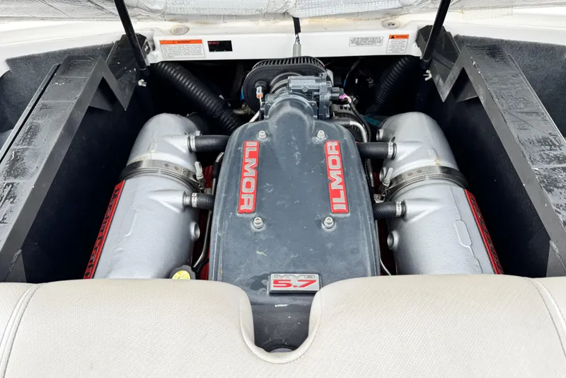 Slide: The Image of 2011 MasterCraft X25 engine compartment featuring Ilmor 5.7 engine. - 15