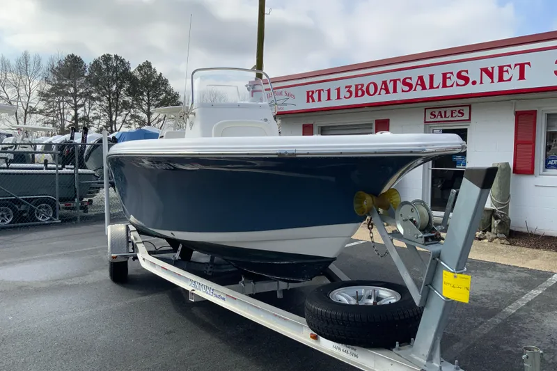 Slide: The Image of 2017 Tidewater 198 CC Adventure boat on trailer at dealership. - 3