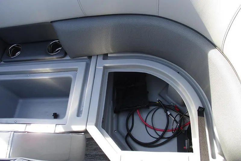 Slide: The Image of Interior storage compartment of 2026 Bentley Pontoons Legacy 243 DL Navigator. - 21